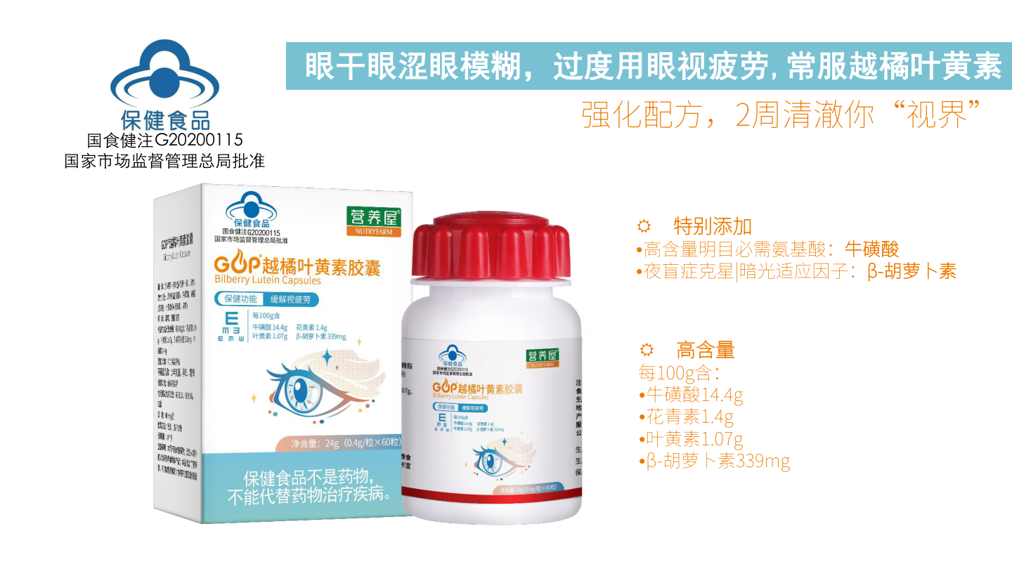 营养屋GOP越橘叶黄素胶囊产品图